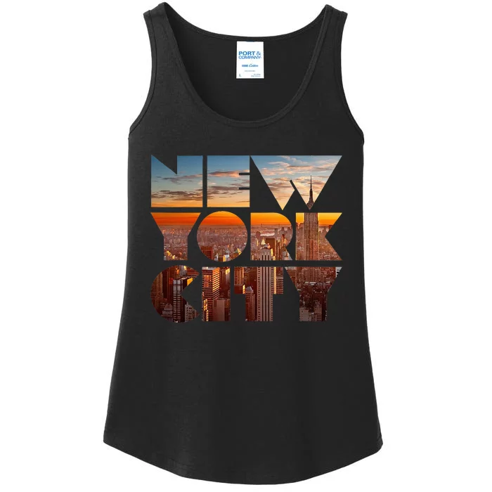 New York City Skyline Nyc Ny City Ladies Essential Tank