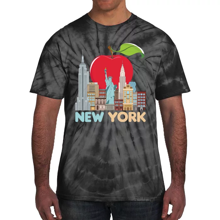 New York City Skyline Gift Big Apple State Souvenir Nyc Tie-Dye T-Shirt