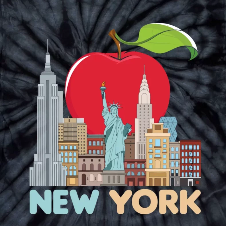 New York City Skyline Gift Big Apple State Souvenir Nyc Tie-Dye T-Shirt