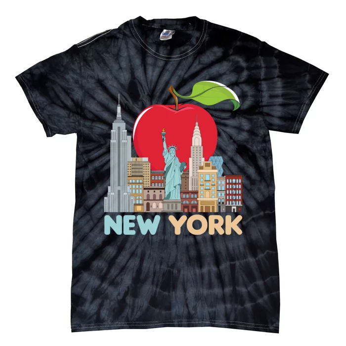 New York City Skyline Gift Big Apple State Souvenir Nyc Tie-Dye T-Shirt