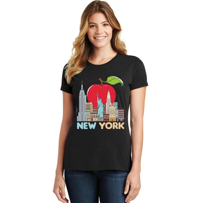 New York City Skyline Gift Big Apple State Souvenir Nyc Women's T-Shirt