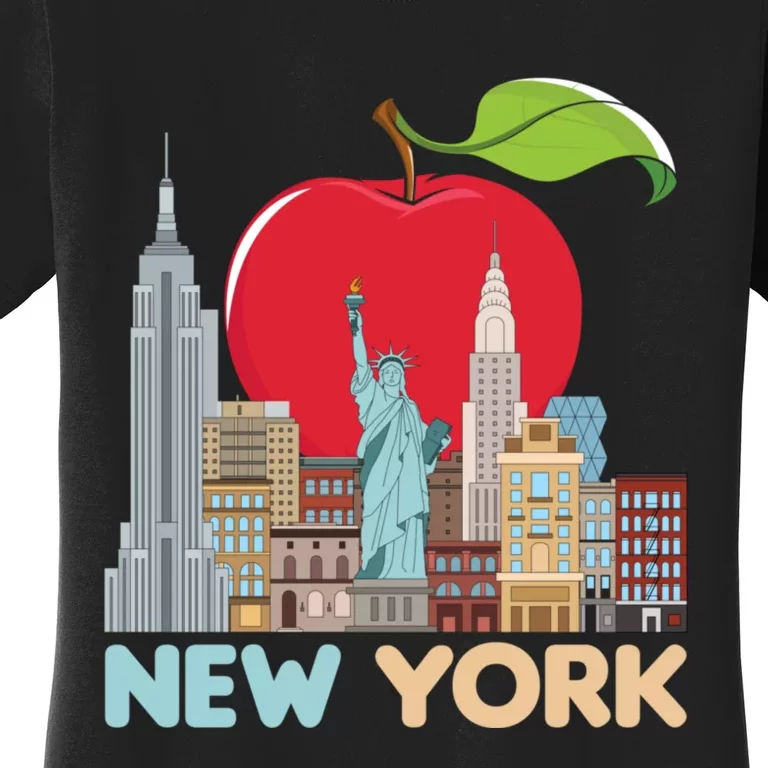 New York City Skyline Gift Big Apple State Souvenir Nyc Women's T-Shirt