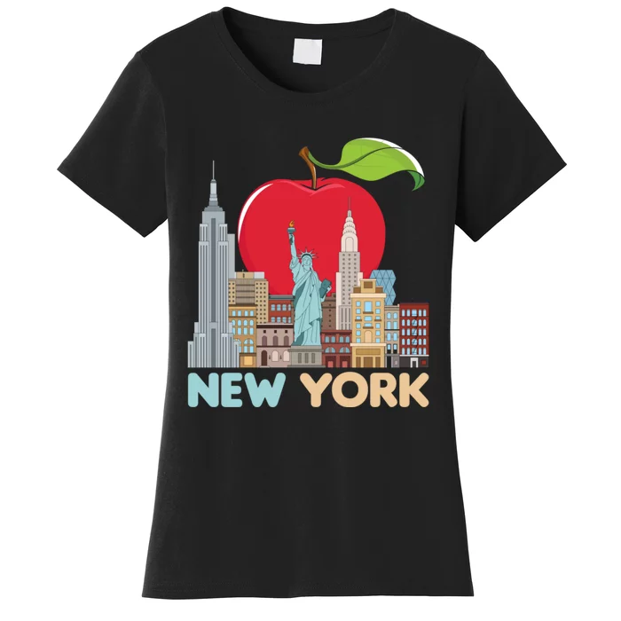 New York City Skyline Gift Big Apple State Souvenir Nyc Women's T-Shirt