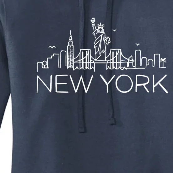 New York City New York City Skylines Statue Of Liberty Gift Women's Pullover Hoodie