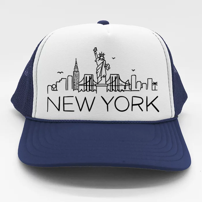 New York City New York City Skylines Statue Of Liberty Gift Trucker Hat