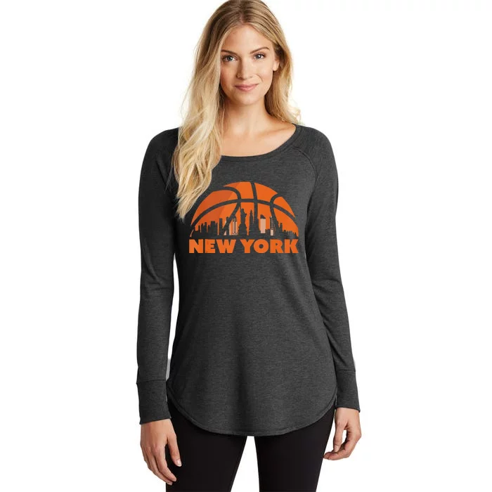 New York City Skyline New York Basketball Fan Jersey Women's Perfect Tri Tunic Long Sleeve Shirt