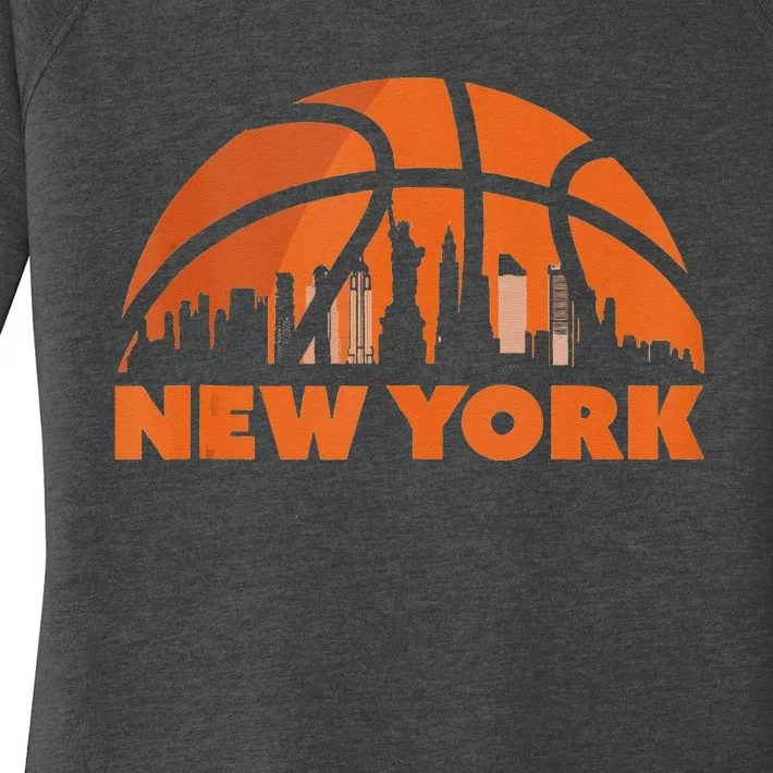 New York City Skyline New York Basketball Fan Jersey Women's Perfect Tri Tunic Long Sleeve Shirt