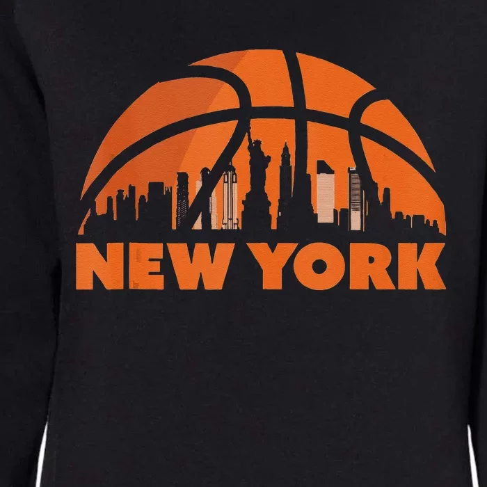 New York City Skyline New York Basketball Fan Jersey Womens California Wash Sweatshirt