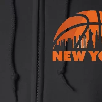 New York City Skyline New York Basketball Fan Jersey Full Zip Hoodie