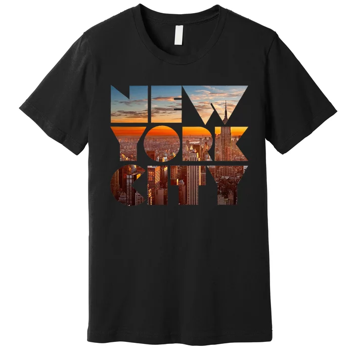 New York City Skyline Nyc Ny City Premium T-Shirt