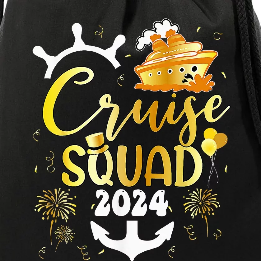 New Year Cruise Squad 2024 NYE Party Family Vacation Trip Drawstring Bag