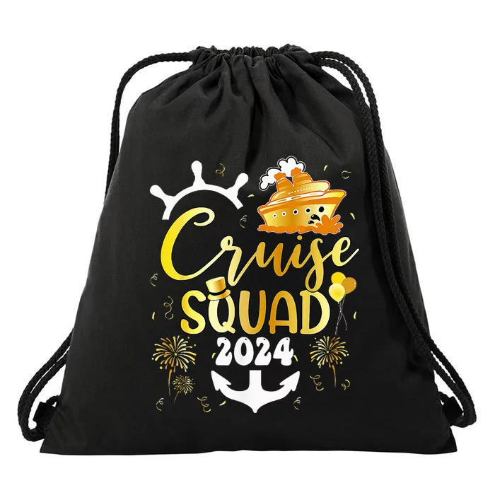 New Year Cruise Squad 2024 NYE Party Family Vacation Trip Drawstring Bag