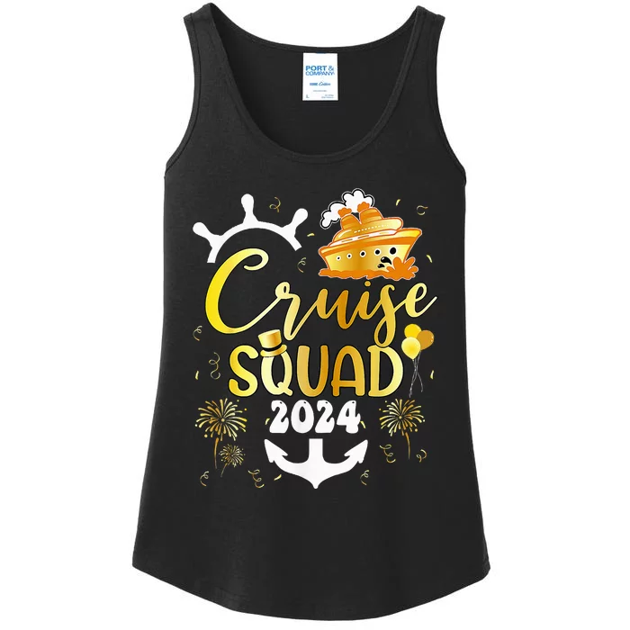 New Year Cruise Squad 2024 NYE Party Family Vacation Trip Ladies Essential Tank