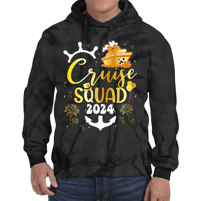 New Year Cruise Squad 2024 NYE Party Family Vacation Trip Tie Dye Hoodie