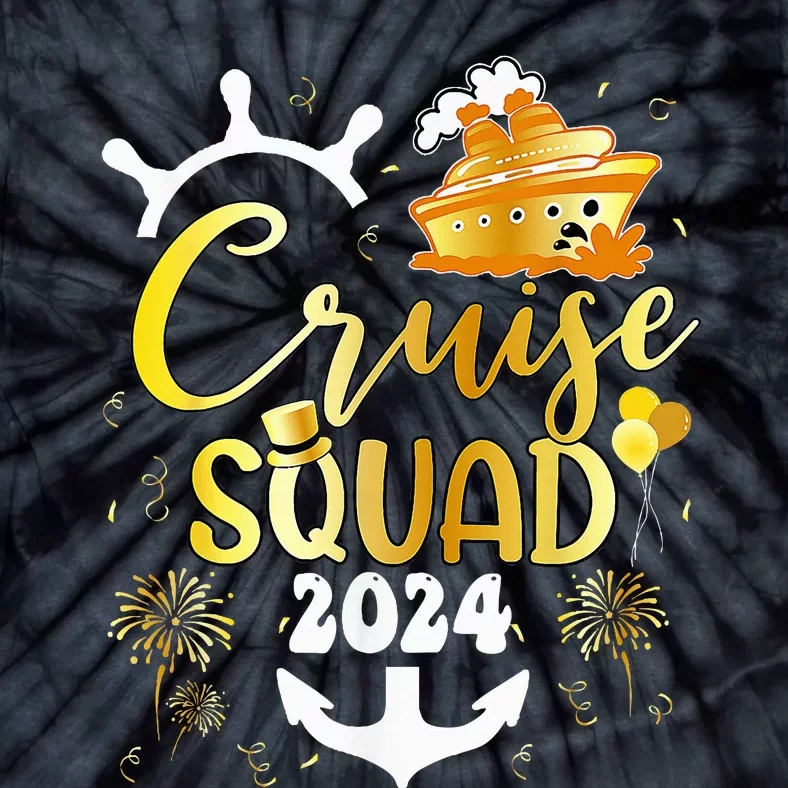 New Year Cruise Squad 2024 NYE Party Family Vacation Trip Tie-Dye T-Shirt