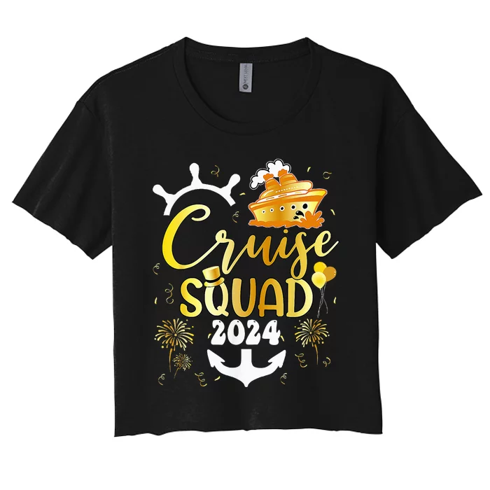 New Year Cruise Squad 2024 NYE Party Family Vacation Trip Women's Crop Top Tee