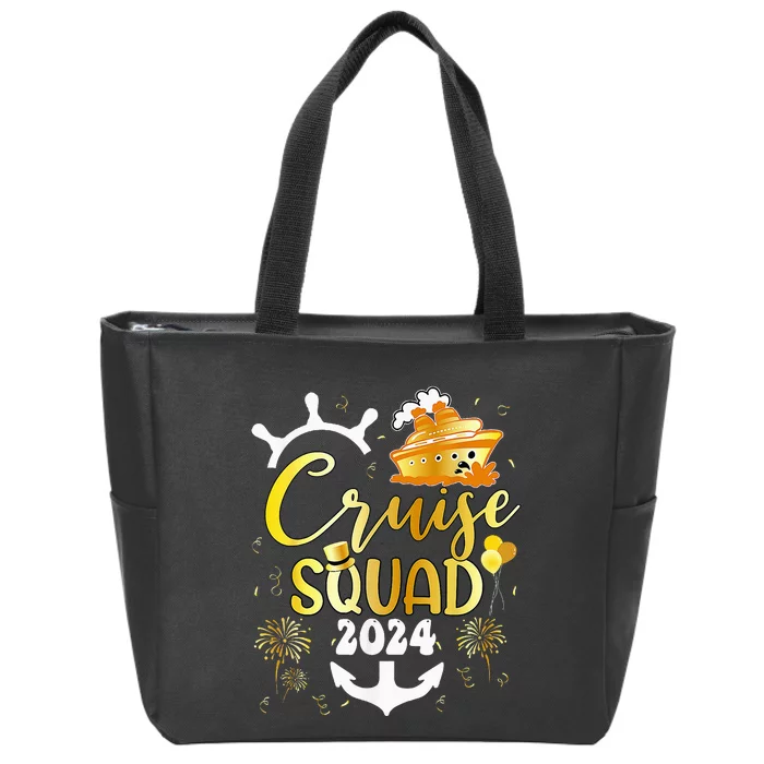 New Year Cruise Squad 2024 NYE Party Family Vacation Trip Zip Tote Bag