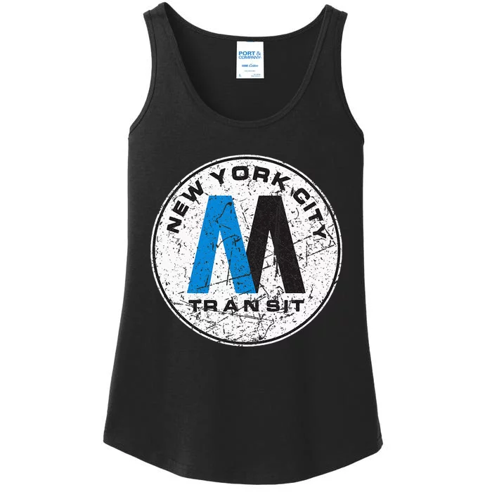 New York City Transit Mta Train Retro New York Ladies Essential Tank