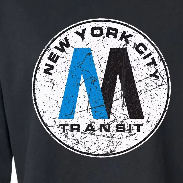 New York City Transit Mta Train Retro New York Cropped Pullover Crew