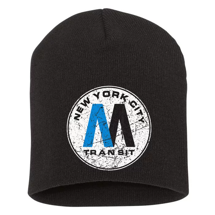 New York City Transit Mta Train Retro New York Short Acrylic Beanie