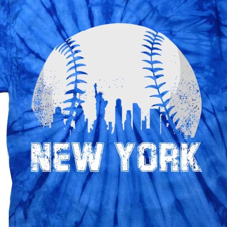 New York City Skyline Baseball Lover Gift Tie-Dye T-Shirt