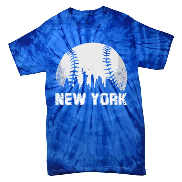 New York City Skyline Baseball Lover Gift Tie-Dye T-Shirt