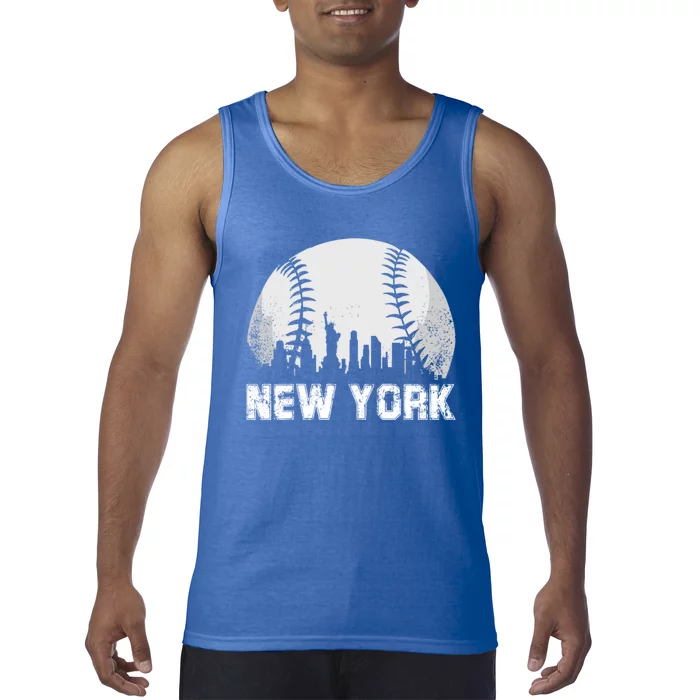 New York City Skyline Baseball Lover Gift Tank Top