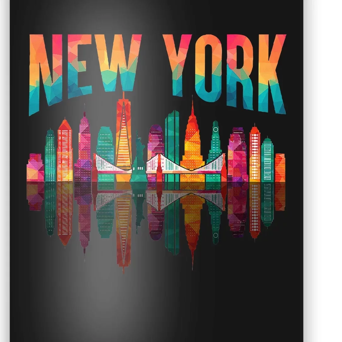 New York City Manhattan Nyc Retro 70s 80s Skyline Ny City Poster