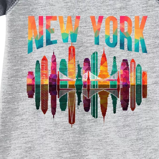 New York City Manhattan Nyc Retro 70s 80s Skyline Ny City Infant Baby Jersey Bodysuit