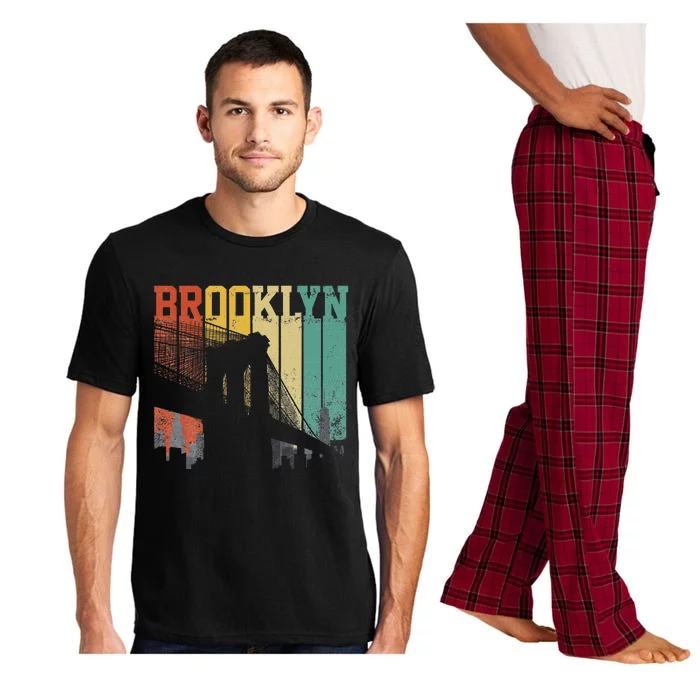 New York City Brooklyn Bridge Vintage Retro Skyline Nyc Ny Pajama Set