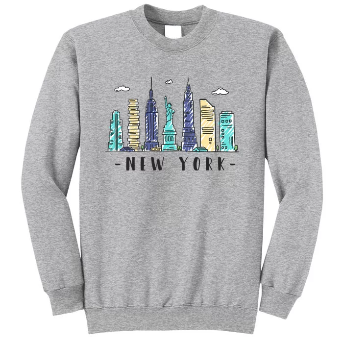 New York City Nyc Skyline Ny Watercolor Souvenir Gift Sweatshirt