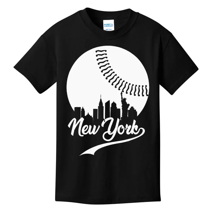 New York City Skyline Baseball Lover Kids T-Shirt