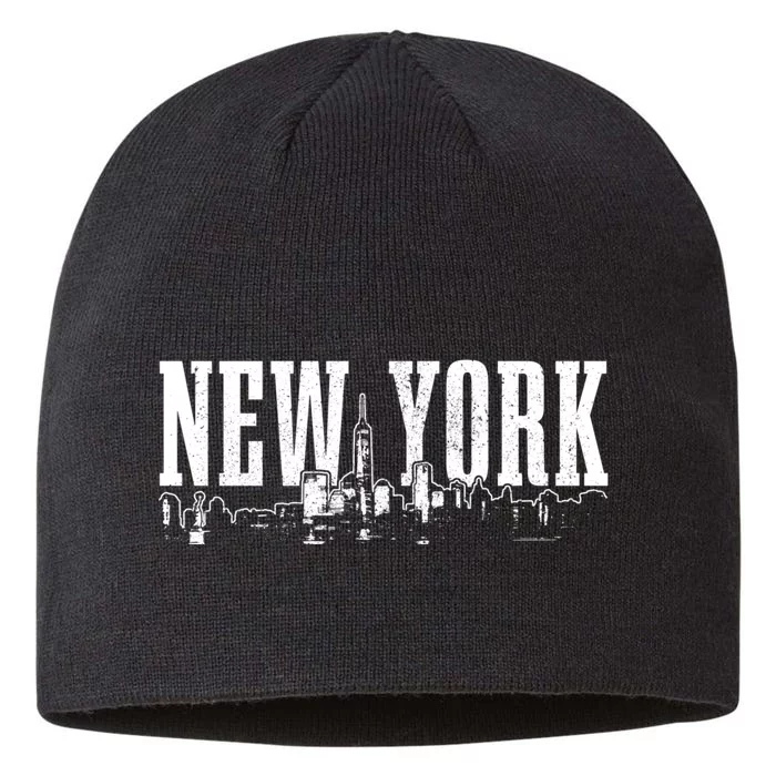 New York City Skyline Ny Vintage Nyc 8 1/2in Sustainable Knit Beanie