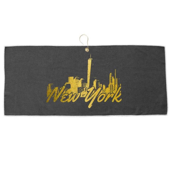 New York City Ny Skyline Nyc Vintage Large Microfiber Waffle Golf Towel