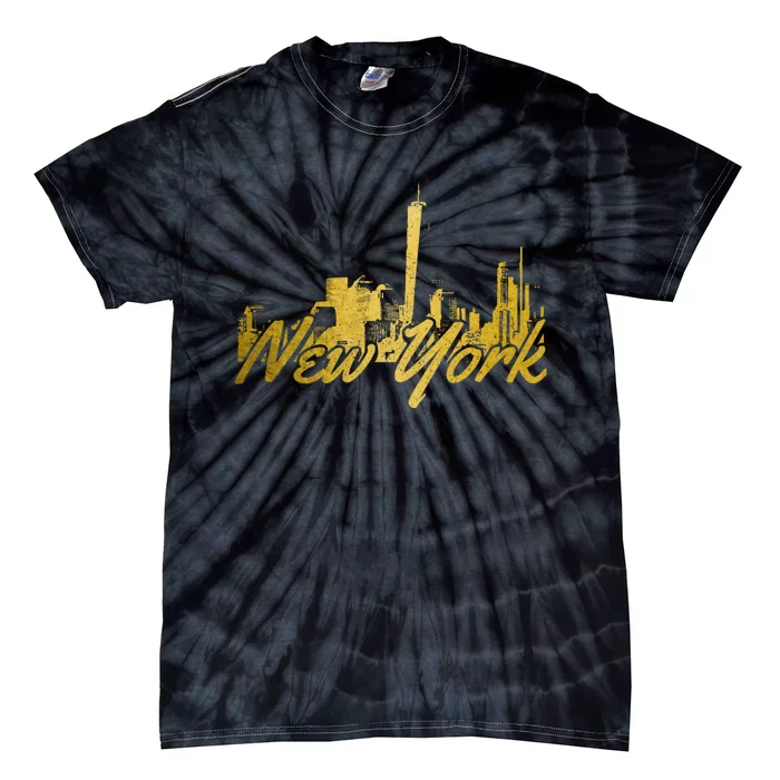 New York City Ny Skyline Nyc Vintage Tie-Dye T-Shirt