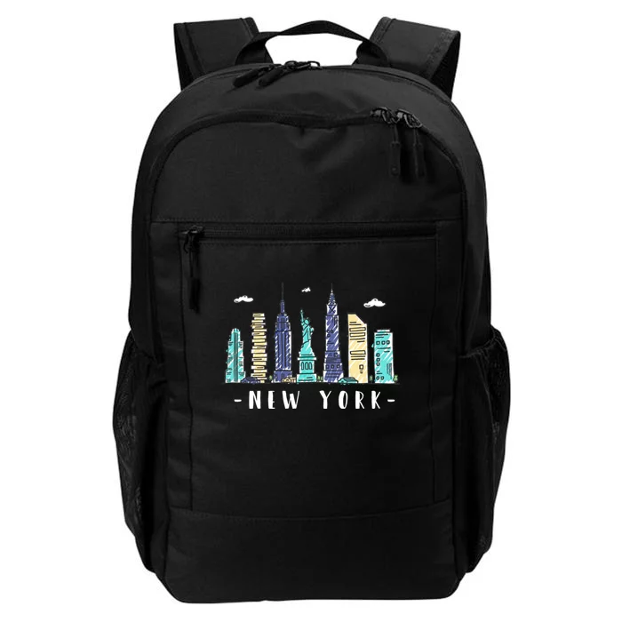 New York City Nyc Skyline Ny Watercolor Souvenir Gift Daily Commute Backpack