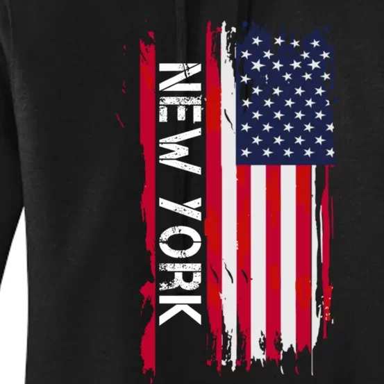 New York City And State Usa Flag New York And Nyc Women's Pullover Hoodie