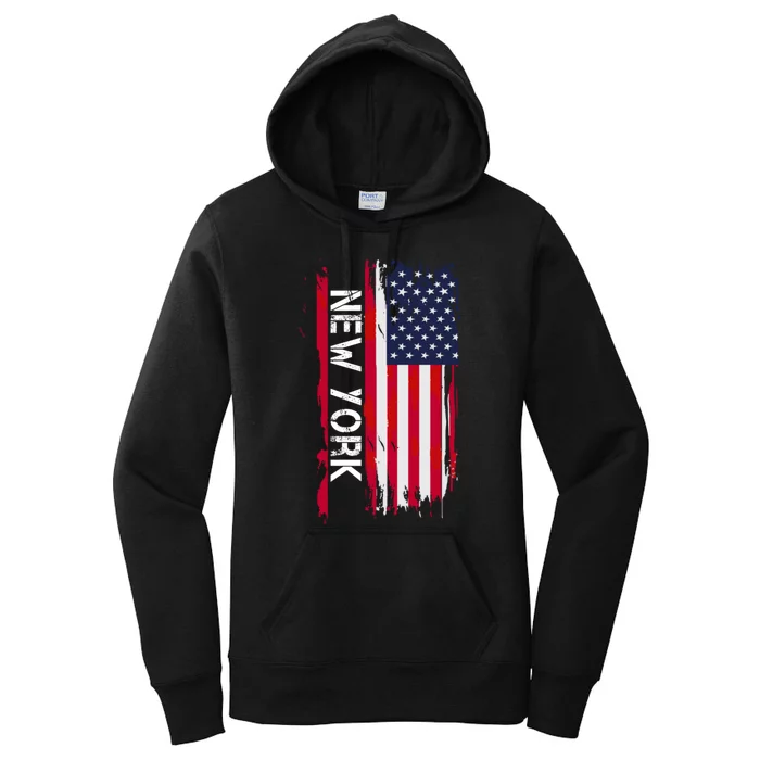 New York City And State Usa Flag New York And Nyc Women's Pullover Hoodie