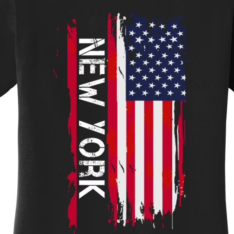 New York City And State Usa Flag New York And Nyc Women's T-Shirt