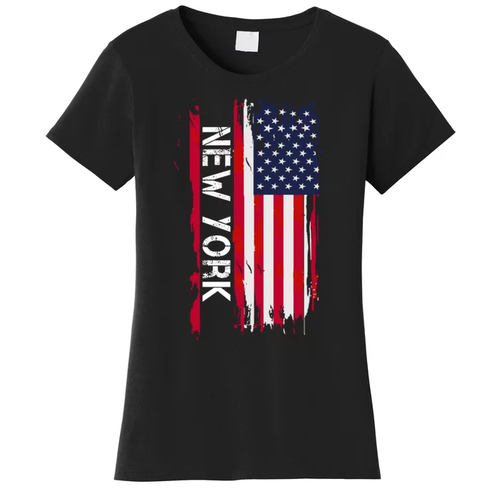 New York City And State Usa Flag New York And Nyc Women's T-Shirt