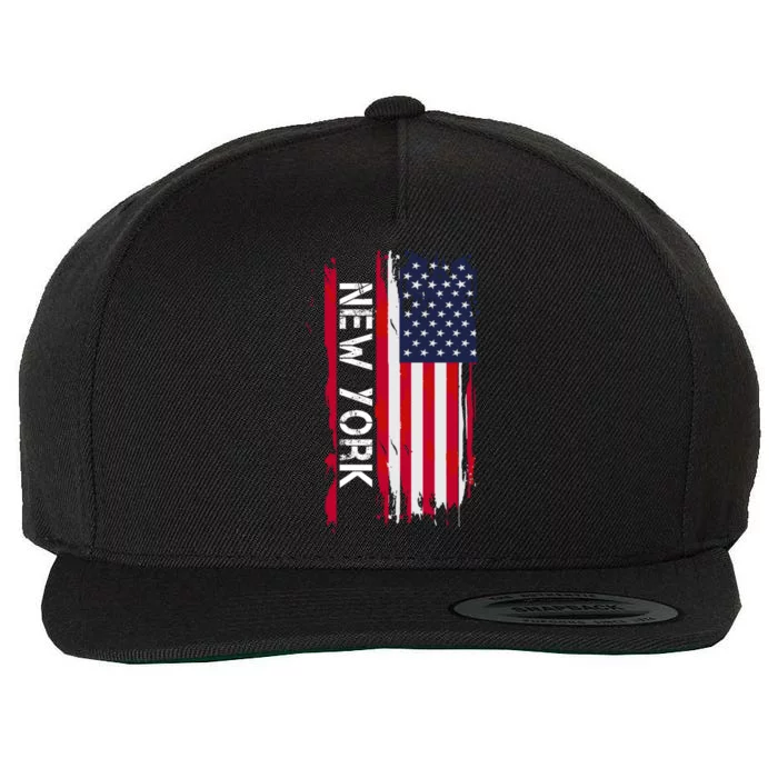 New York City And State Usa Flag New York And Nyc Wool Snapback Cap