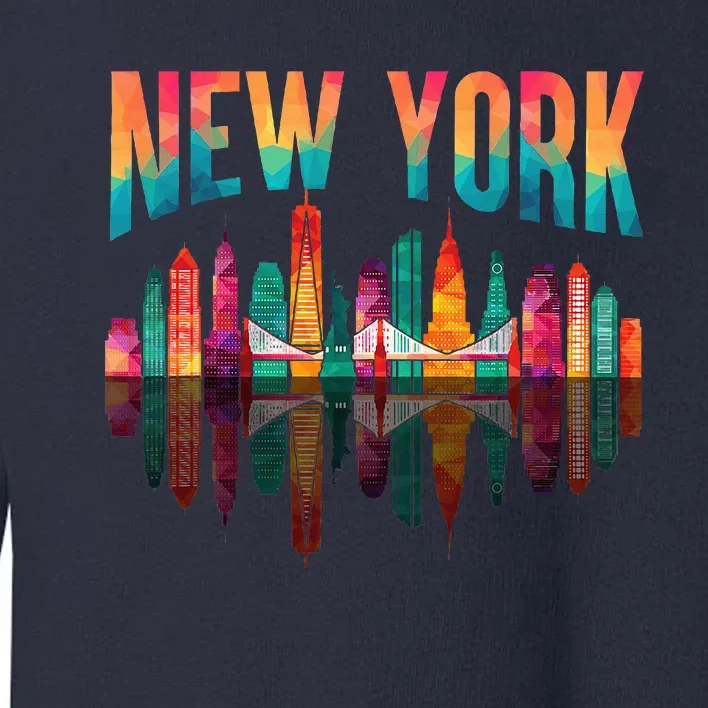 New York City Manhattan Nyc Retro 70s 80s Skyline Ny City Toddler Sweatshirt