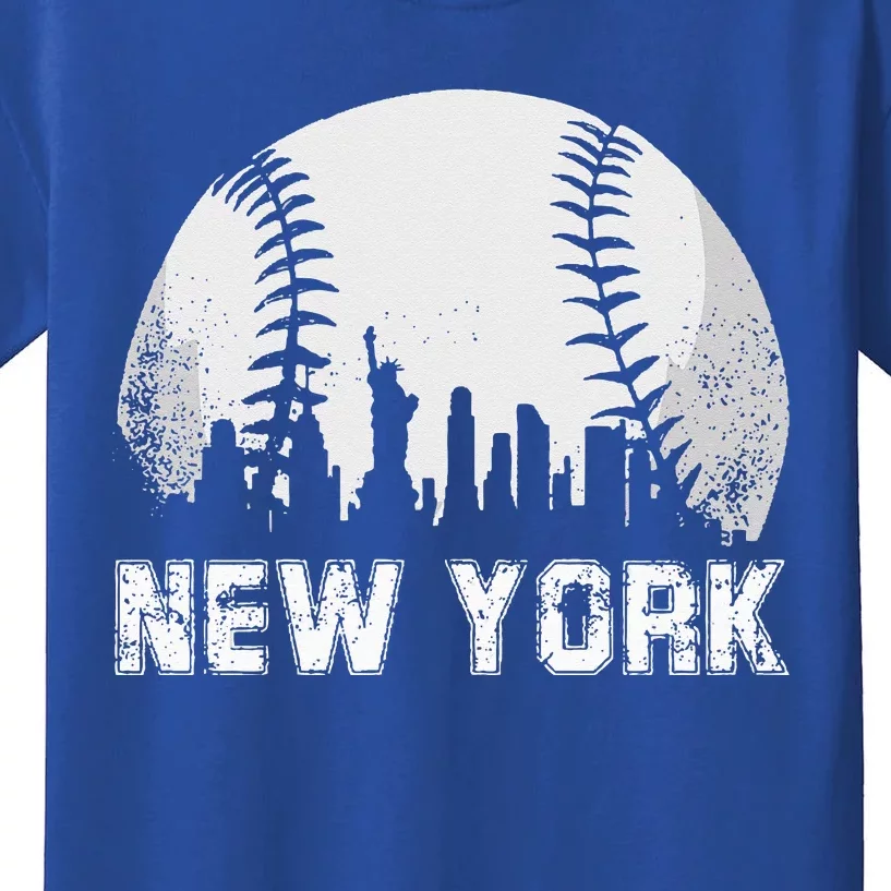 New York City Skyline Baseball Lover Kids T-Shirt