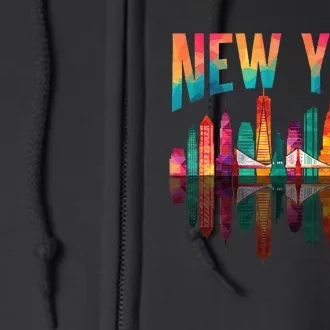 New York City Manhattan Nyc Retro 70s 80s Full Zip Hoodie