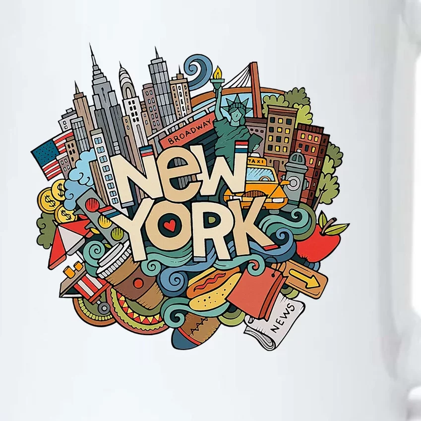 New York City Nyc Iconic Skyline Big Apple Gift Souvenir Black Color Changing Mug