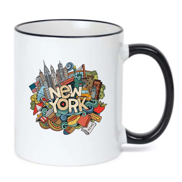 New York City Nyc Iconic Skyline Big Apple Gift Souvenir Black Color Changing Mug