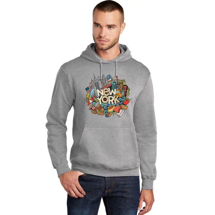 New York City Nyc Iconic Skyline Big Apple Gift Souvenir Tall Hoodie