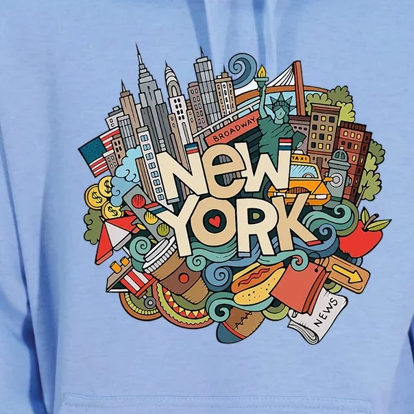 New York City Nyc Iconic Skyline Big Apple Gift Souvenir Unisex Surf Hoodie