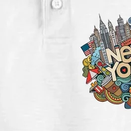 New York City Nyc Iconic Skyline Big Apple Gift Souvenir Dry Zone Grid Performance Polo