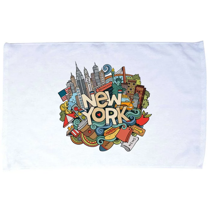 New York City Nyc Iconic Skyline Big Apple Gift Souvenir Microfiber Hand Towel